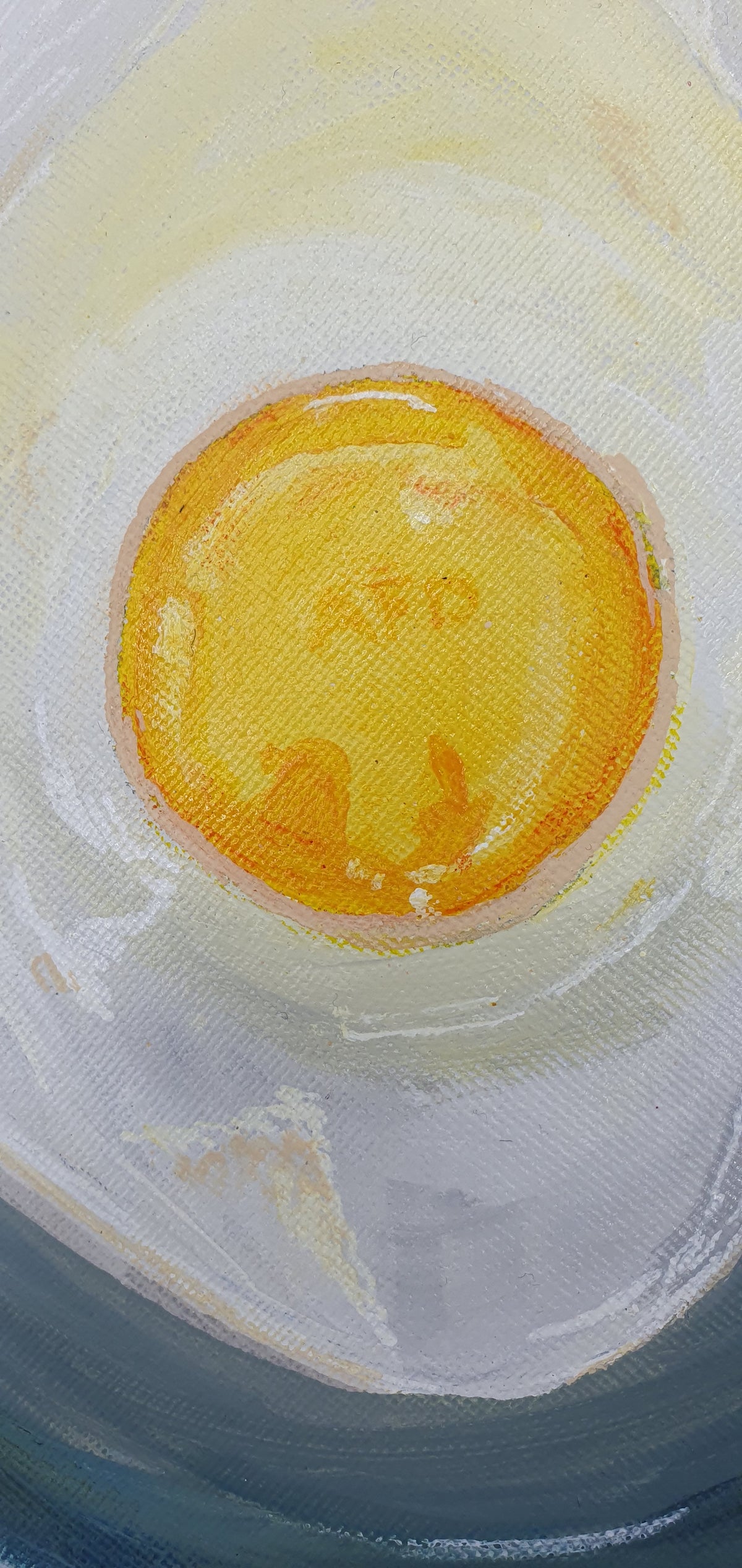 FCK AFD EI- handgemaltes, handsigniertes Acrylbild von TineKunst auf Malpappe 30x30 cm, Spiegelei auf Teller